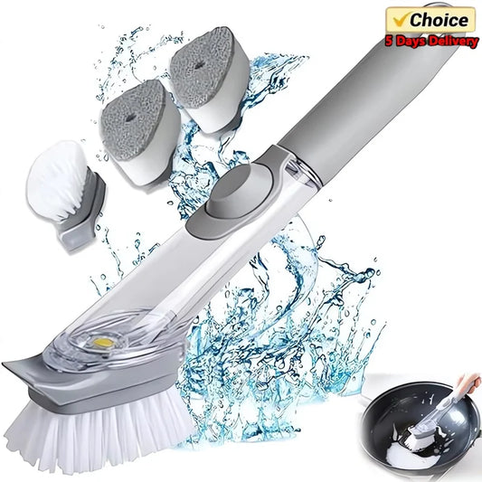 New Dishwand Set No-Scratch Soap Dishwashing Brush Scrubber Kitchen Cleaning Sponge Cleaning Brush for Pots Dishes Sink Comes