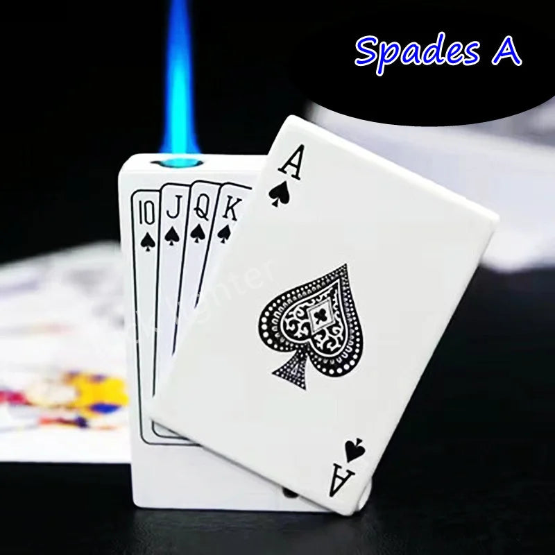 Unusual Poker Card Lighter Metal Windproof Lighter Butane Torch Lighter Men's Very Cool Gift Smoking Lighters