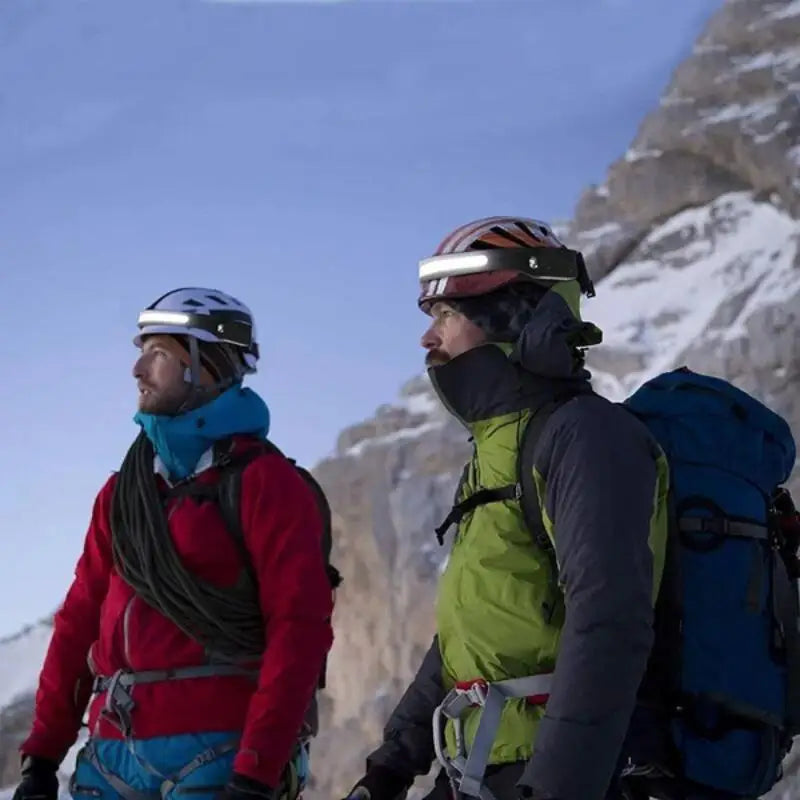 1/2/3-wire LED Headlights with 5 Lighting Modes, Super Bright Sensing COB Headlights, Flashlight, USB Charging