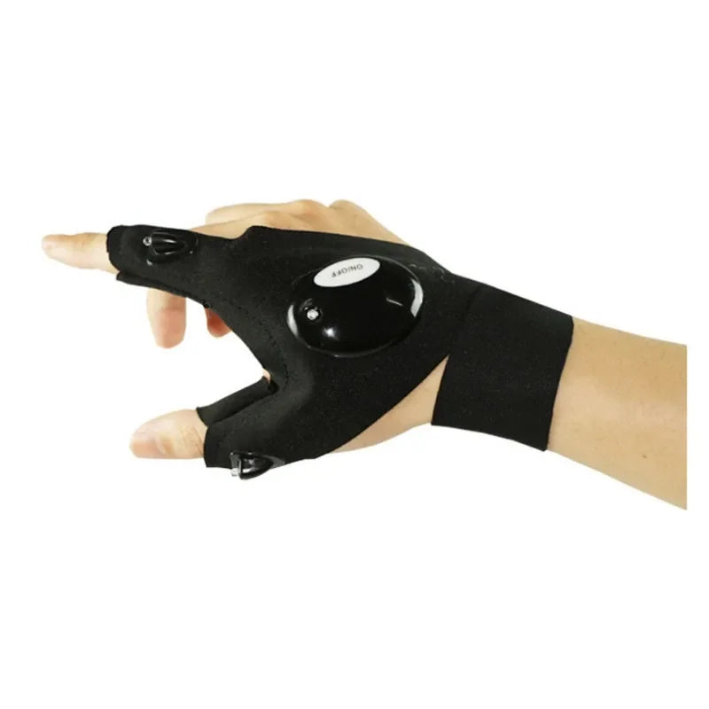 Half-finger Fishing Gloves Led FlashlightWaterproof Flashlight Outdoor Hiking CampingFishing Rescue Survival Lighting Too