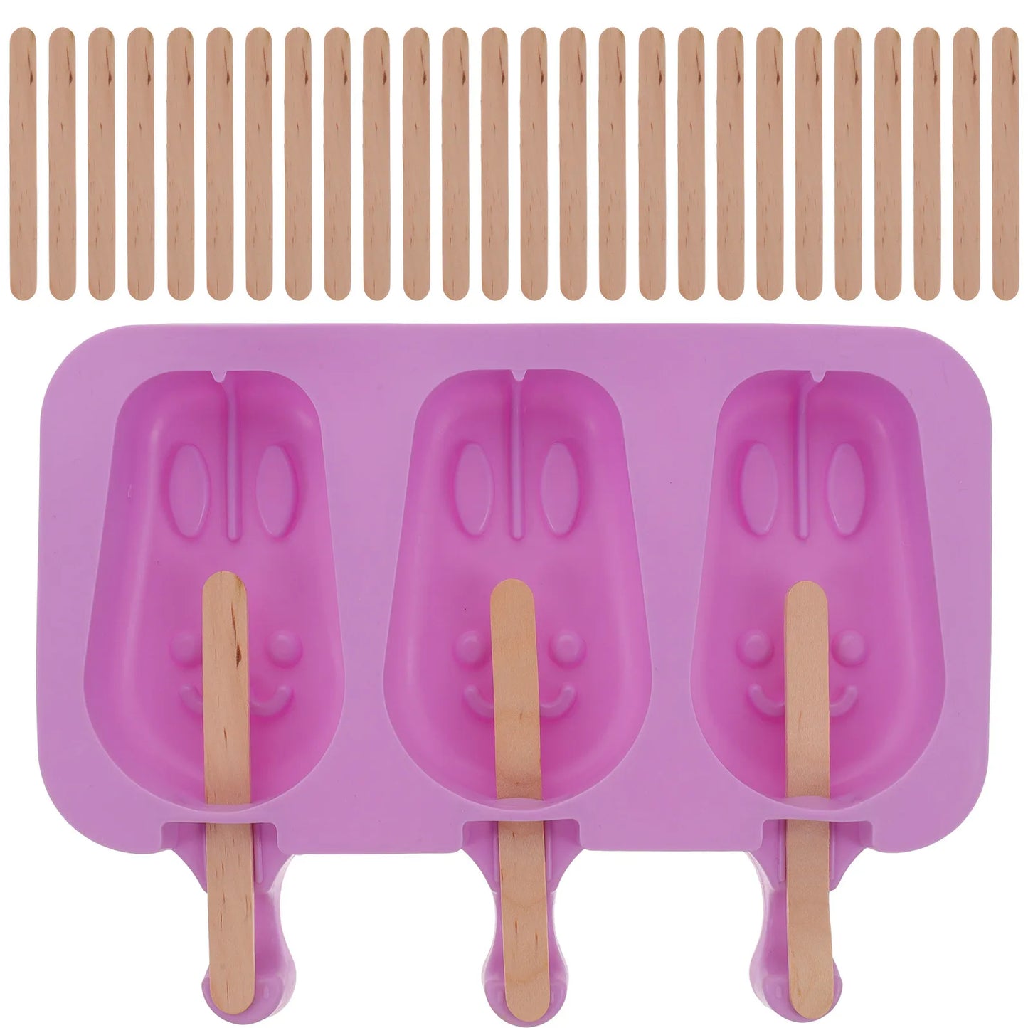 1Set Silicone Ice Cream Mold Rabbit Shape Creative Cream Maker Multi Use Silicone Mold for Ice Pop