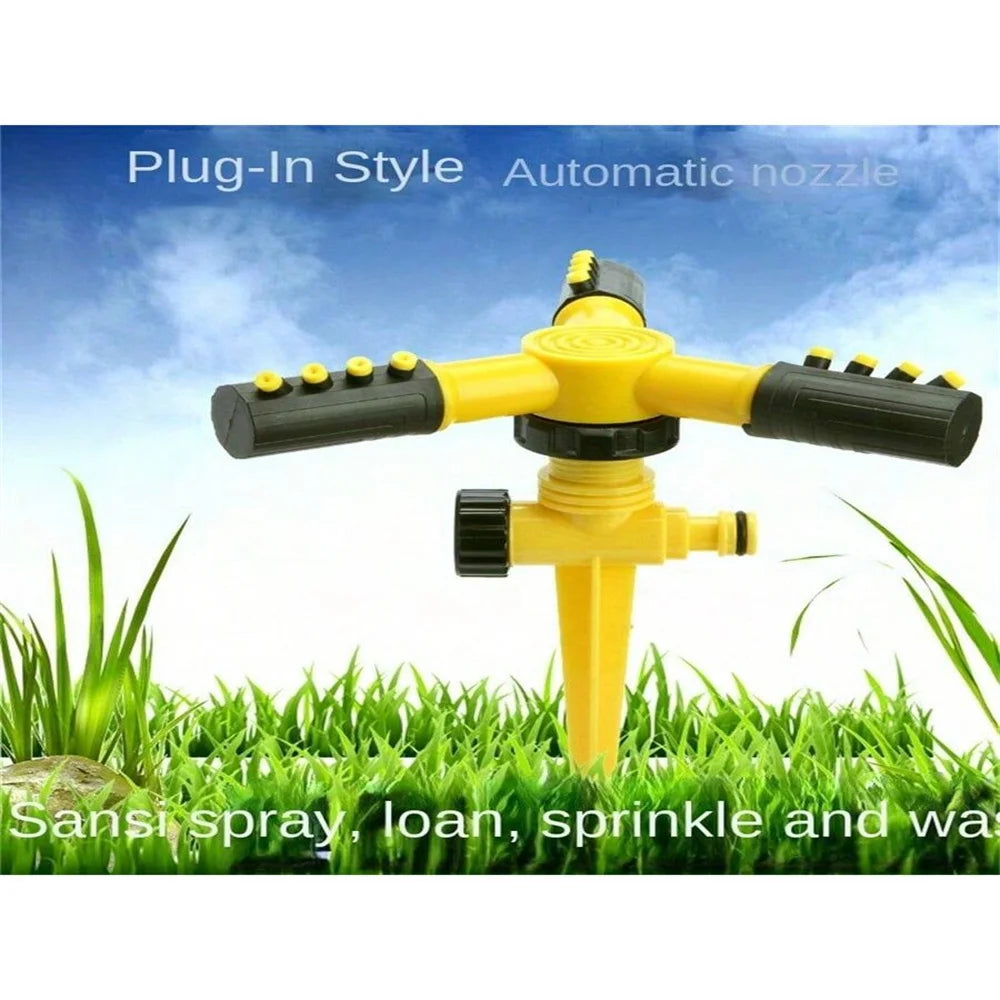 New Type Ground Insertion Large Trident Head Sprinkler Automatic 360 degree Rotation Lawn Sprinkler Series Nozzle Concrete Maint