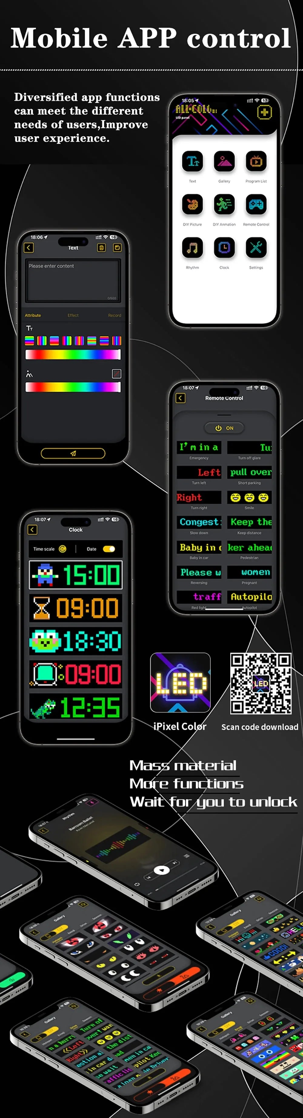 Demon Eyes Car LED Logo APP LED Matrix Pixel Panel Night Light DIY Programmable Flexible LED Display for Car Truck Accessorie