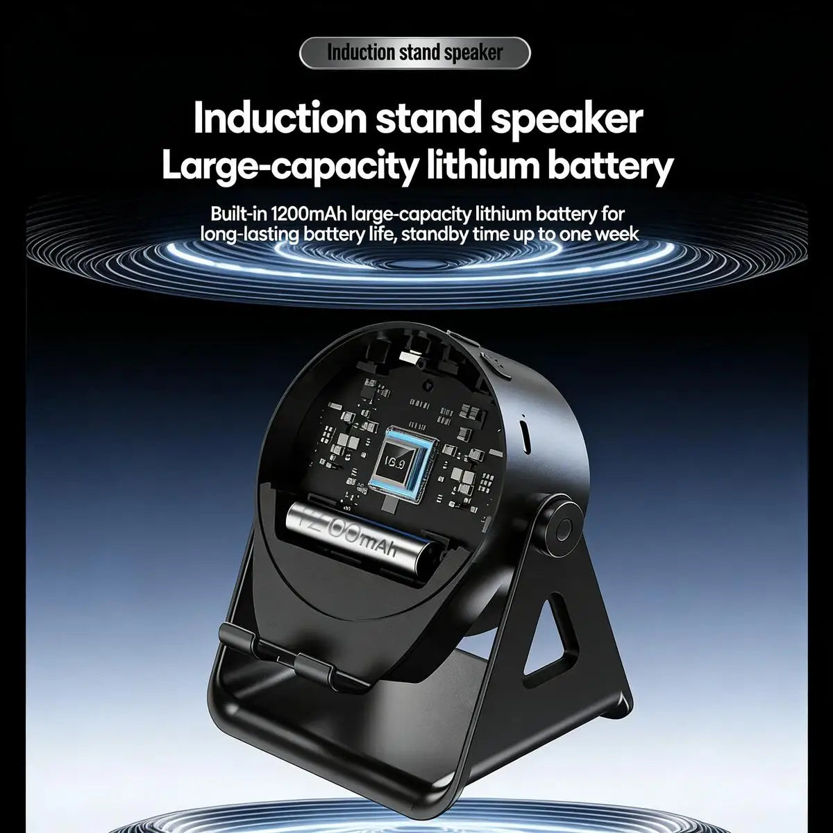 New 5-in-1 Multifunctional Wireless Bluetooth Speaker Charging Phone Stand RGB Ambient Lights Desktop Holder for Music Home Use