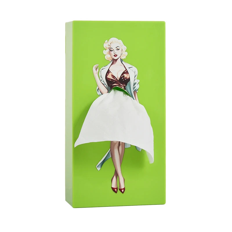Creative Luxury Skirt Tissue Box Office Desk Home Living Room High End Feelings Pull out Paper Towel Box Decorative Holder