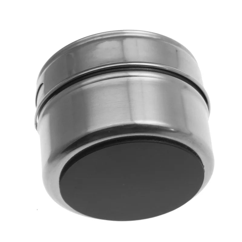 New Magnetic Spice Jar Set Stainless Steel Spice Tins Spice Storage Container Pepper Seasoning Sprays Tools with Spice Label